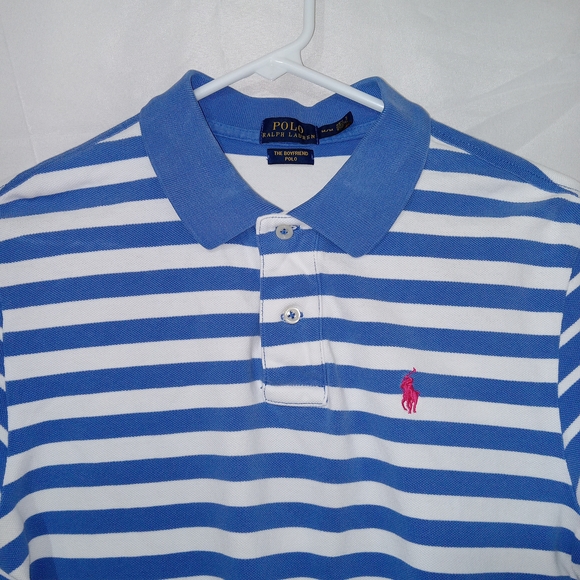 Polo Ralph Lauren Women's Polo Shirt M The Boyfriend  Fit Polo Rugby Striped EUC - Picture 3 of 14